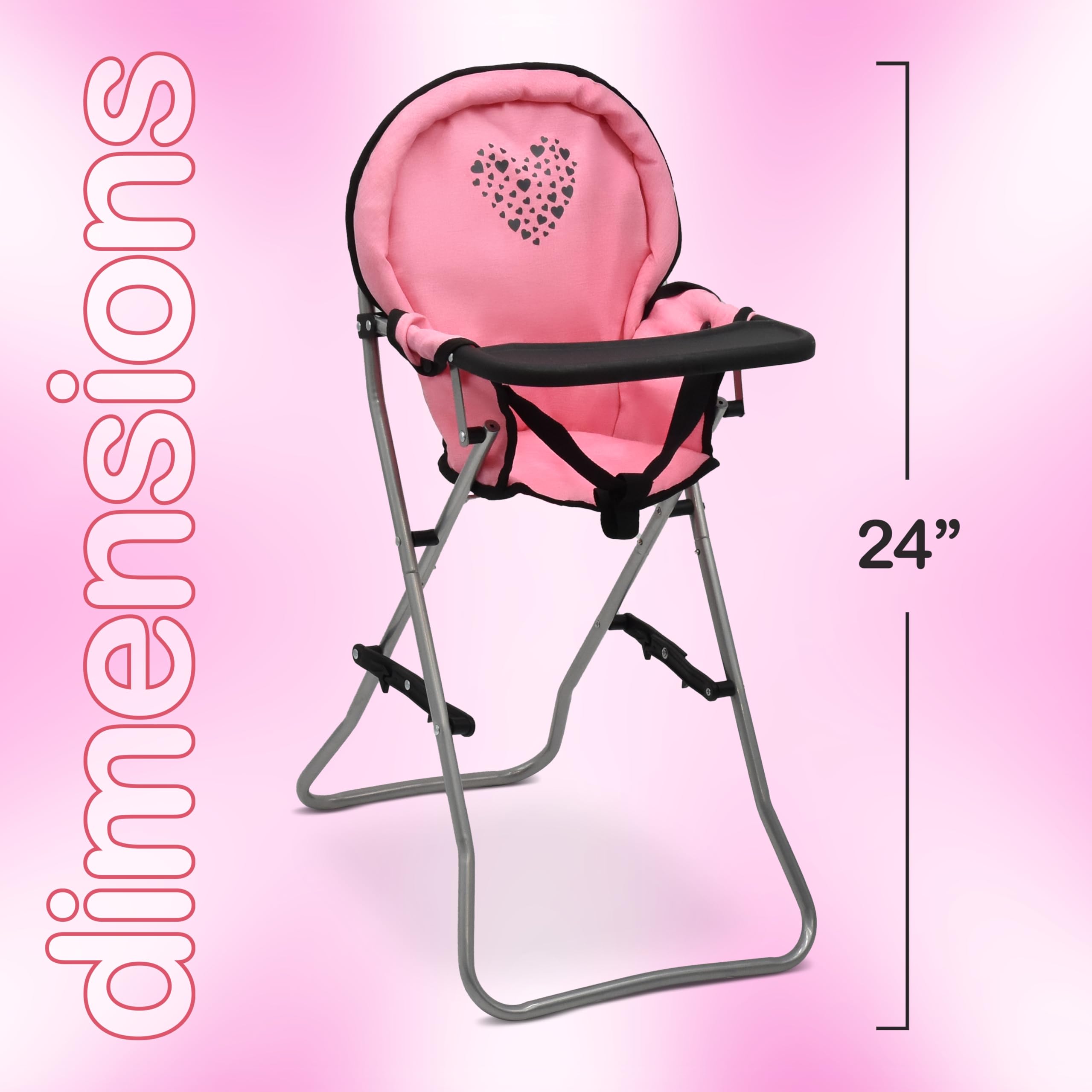 Dolls To Play high chair safety harness keeping the doll secure during play.