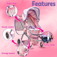 Dolls To Play retractable canopy for sun protection during pretend play outdoors