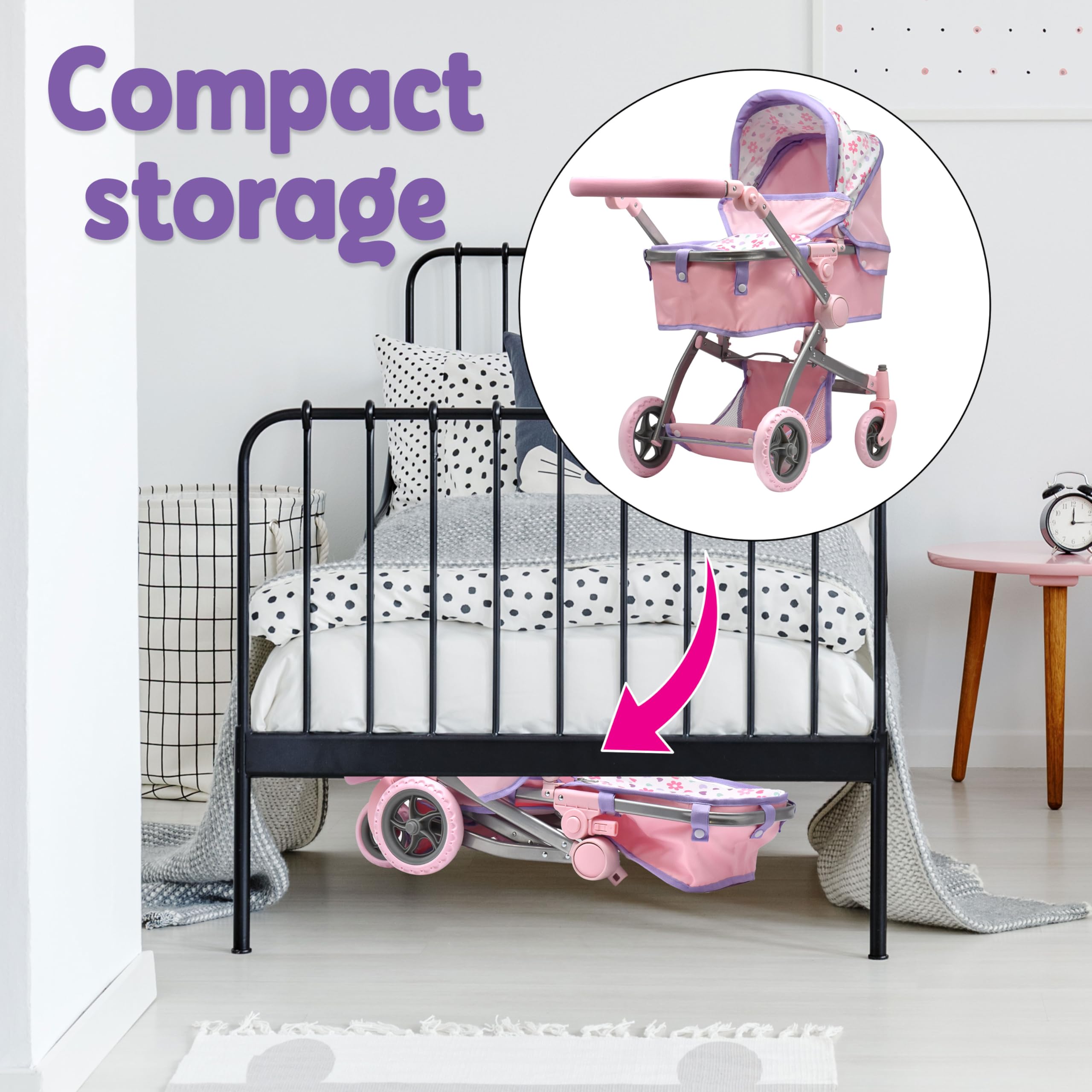 Dolls To Play included toy diaper bag for on-the-go pretend play and storage