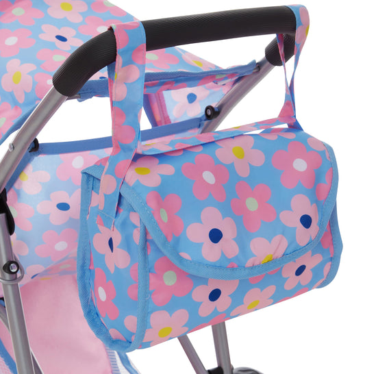 Dolls To Play stroller canopy extended for sunny days during outdoor play