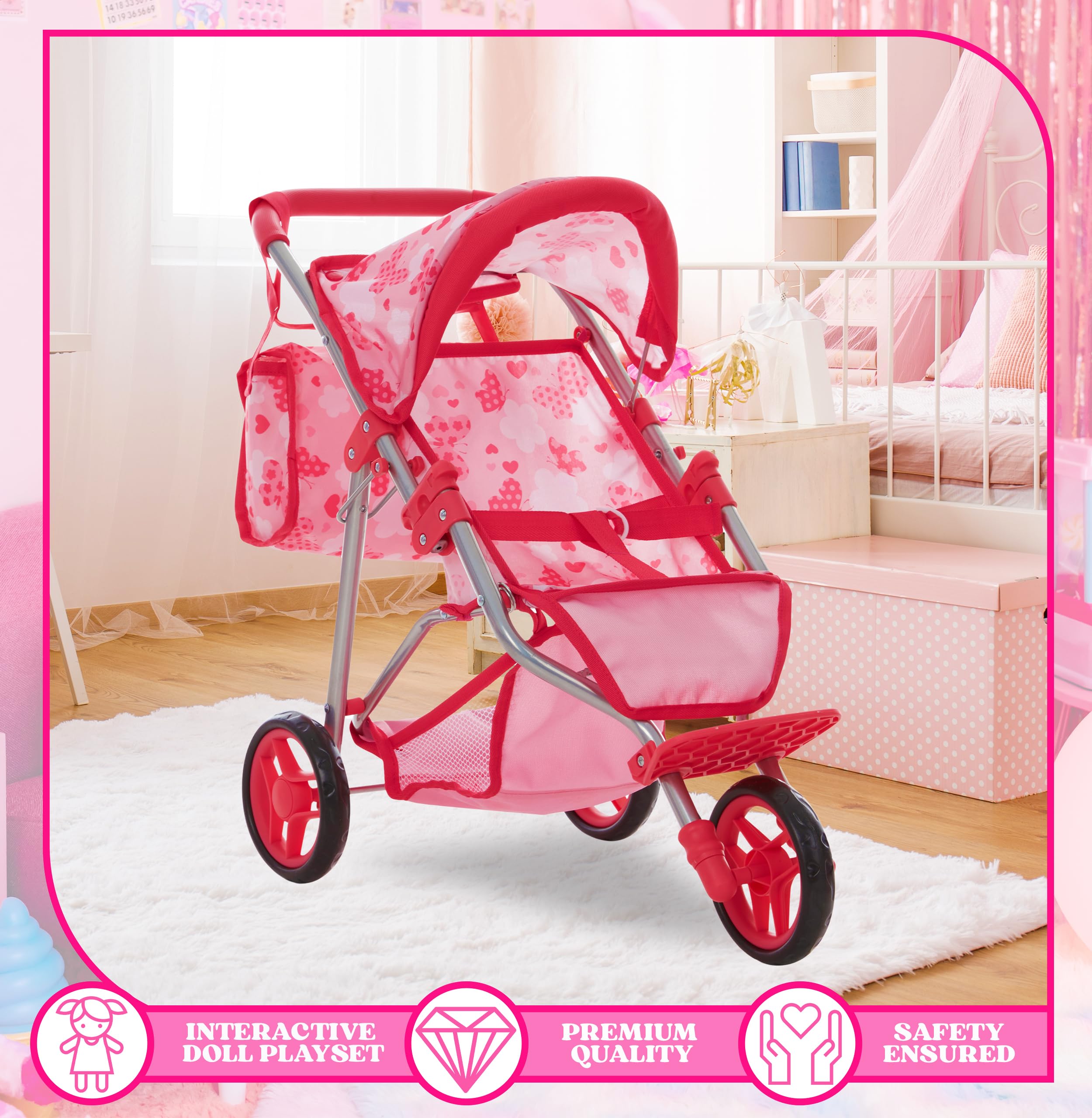 Dolls To Play three-wheel design sparks imaginative adventures indoors and outdoors.