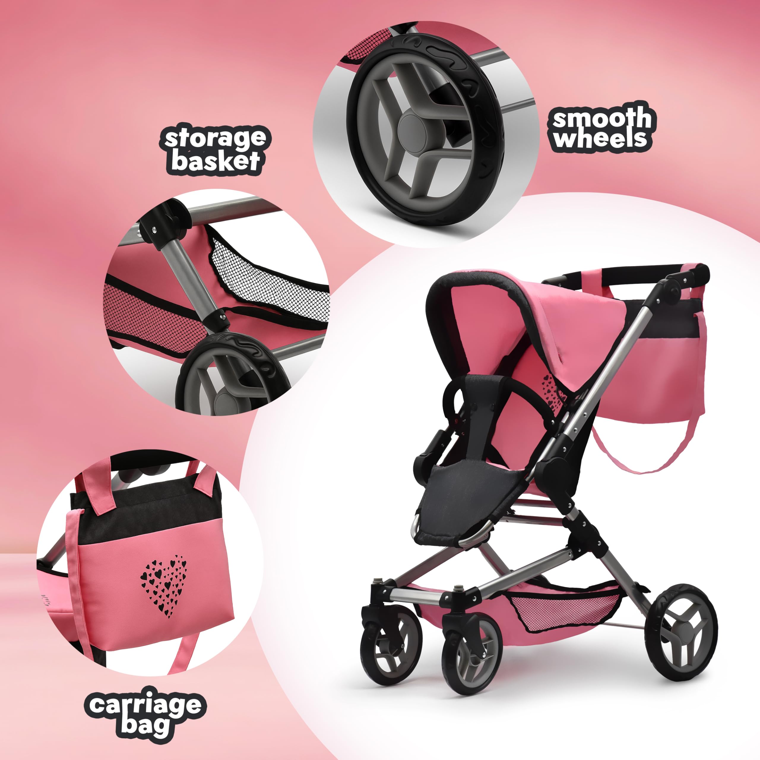 Dolls To Play travel system ready for imaginative adventures and nap-ready setups.