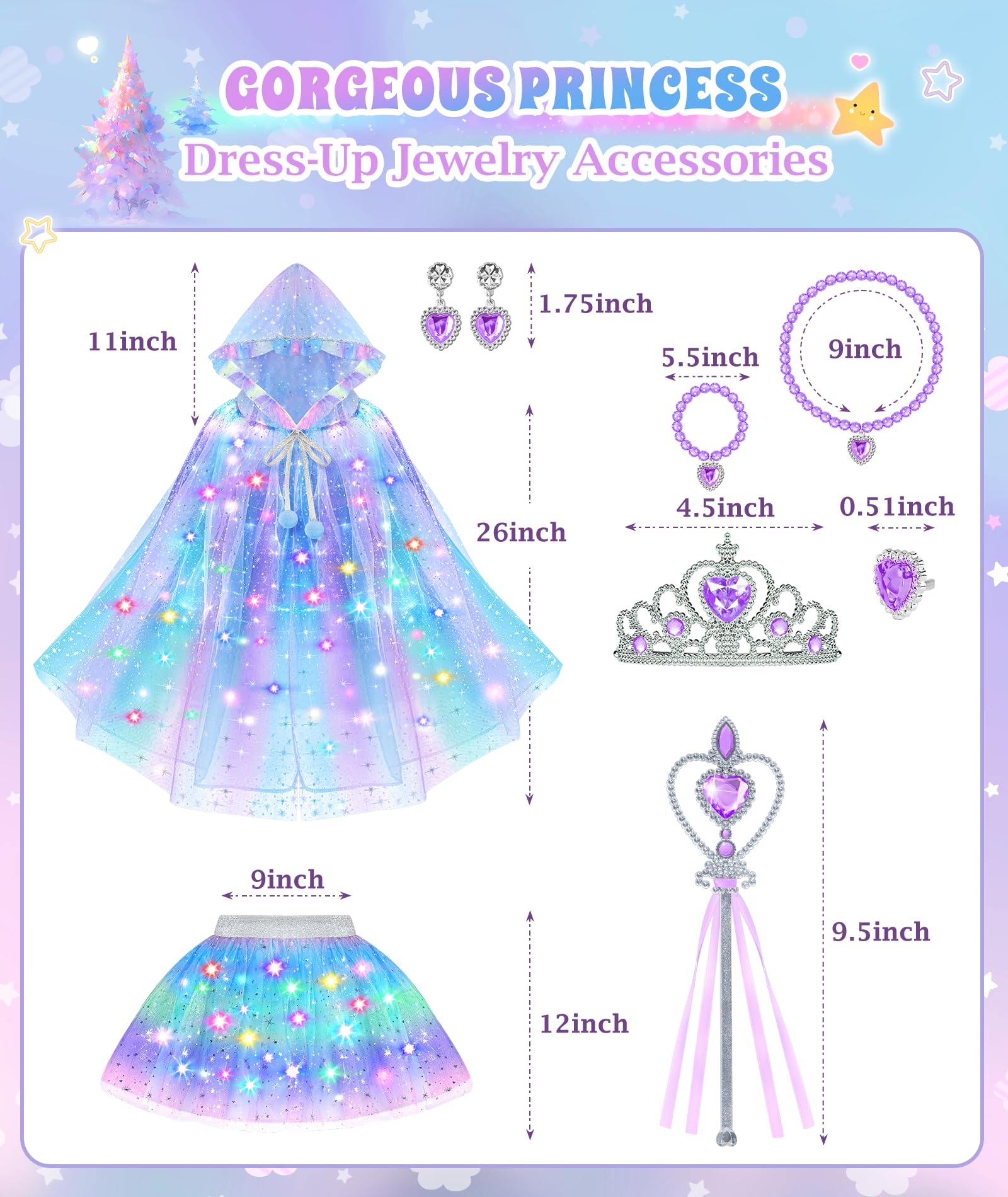 DOLNOW fluffy tutu skirt with elastic waist grows with her.