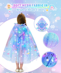 DOLNOW gradient sequin cape details shimmer during twirls and dances.