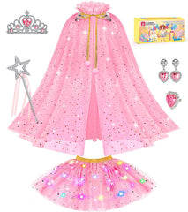 Dolnow light-up princess tutu skirt with rainbow lights for magical twirls