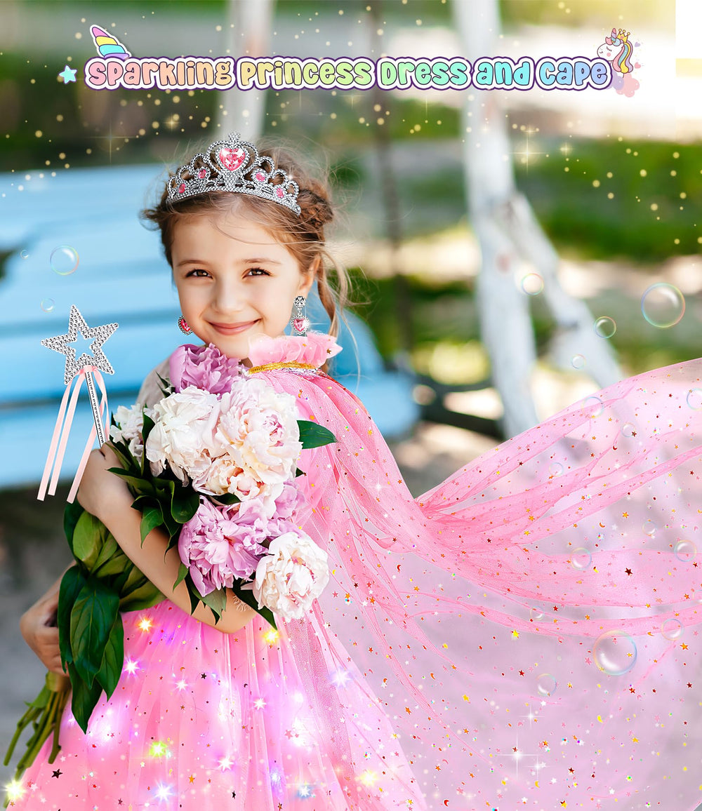 Dolnow princess crown with wand and earrings for imaginative play