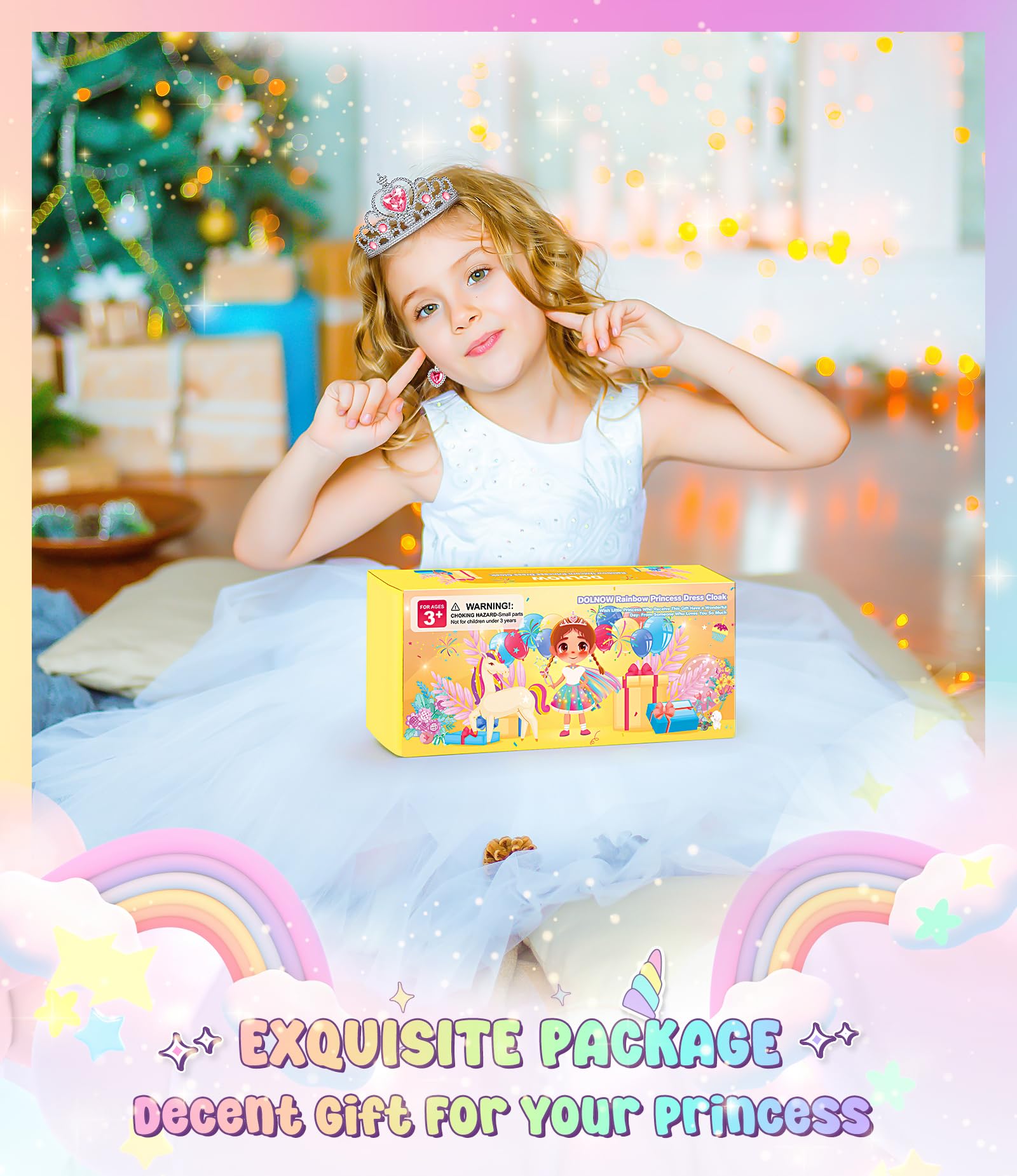 Dolnow princess dress-up scene with sparkling crown and wand