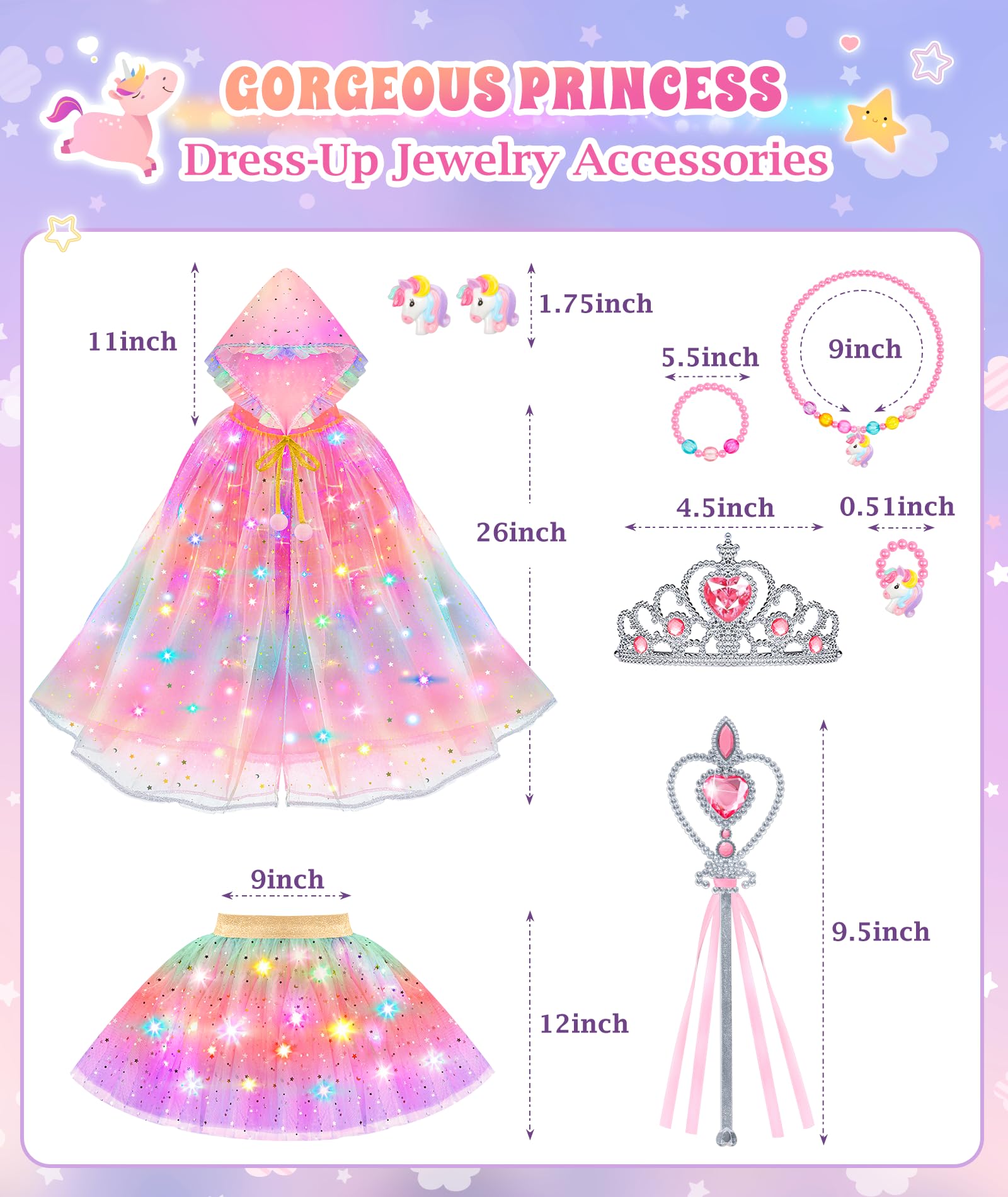 DOLNOW sequins and stars elevate any princess costume look.