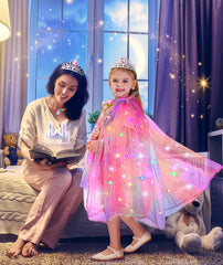 DOLNOW unicorn cape with gradient colors adds dazzling detail for storytelling.