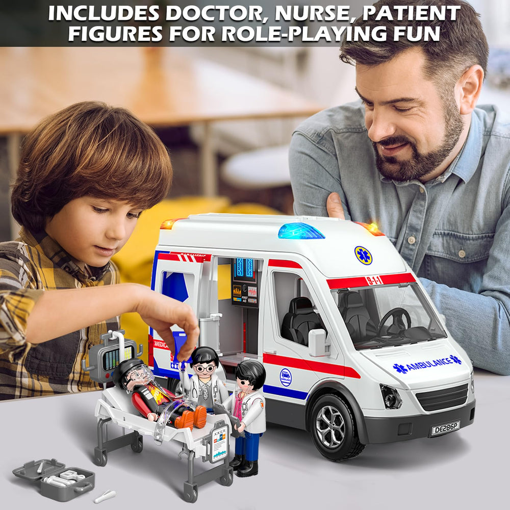 Doloowee ambulance toy truck figures paramedic and patient included