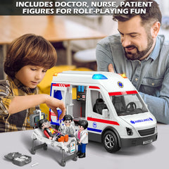 Doloowee ambulance toy truck figures paramedic and patient included