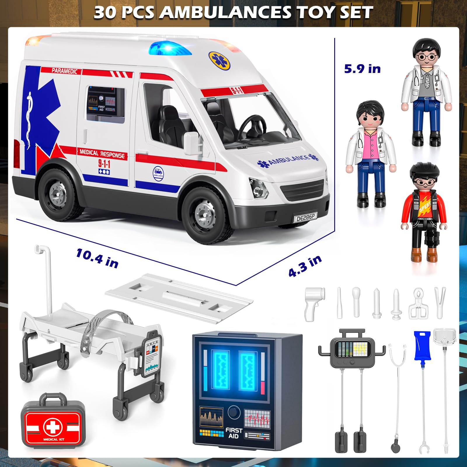 Doloowee ambulance toy truck interior view showing cabin space