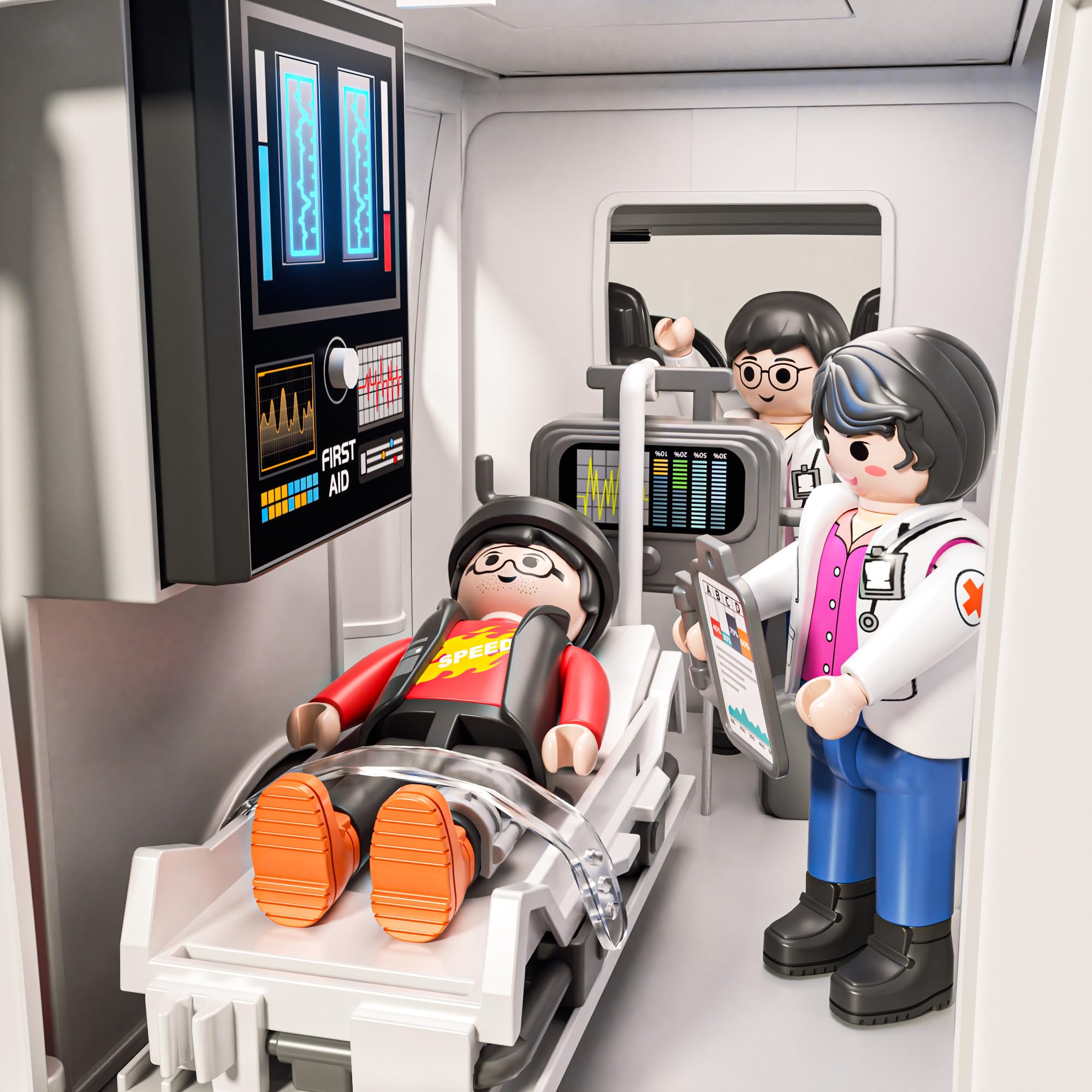 Doloowee ambulance toy truck stretcher storage for organization