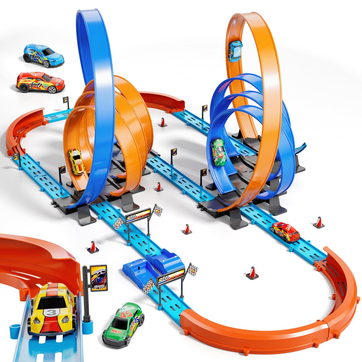 Doloowee car track assembly for family STEM play.