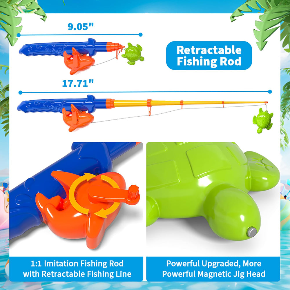 Doloowee colorful fish shapes support counting and shape learning in water play.