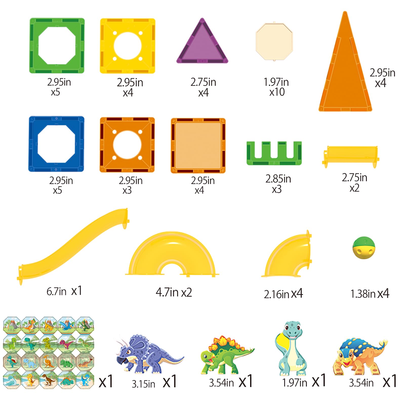 Doloowee Magnetic tiles compatible with other sets for expanded play options.
