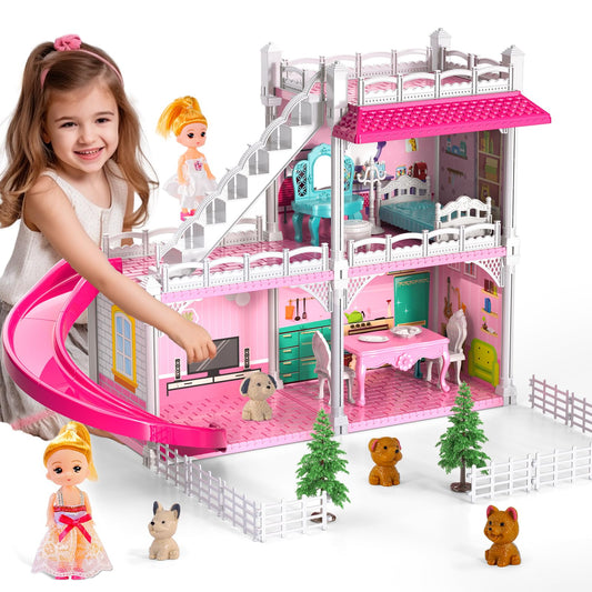 Doloowee DIY Dollshouse 2-story design promotes imaginative play and layout variety.