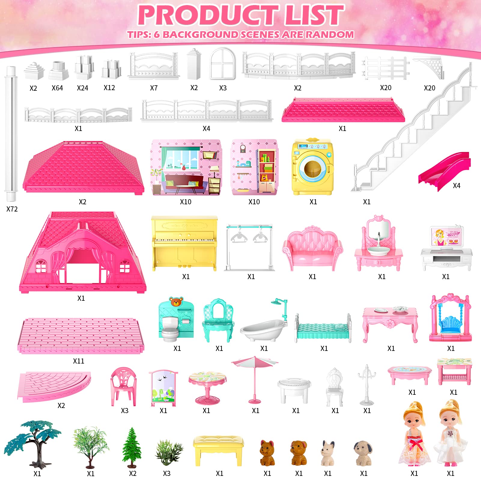 Doloowee dollhouse openable windows for realistic, breezy play scenes.