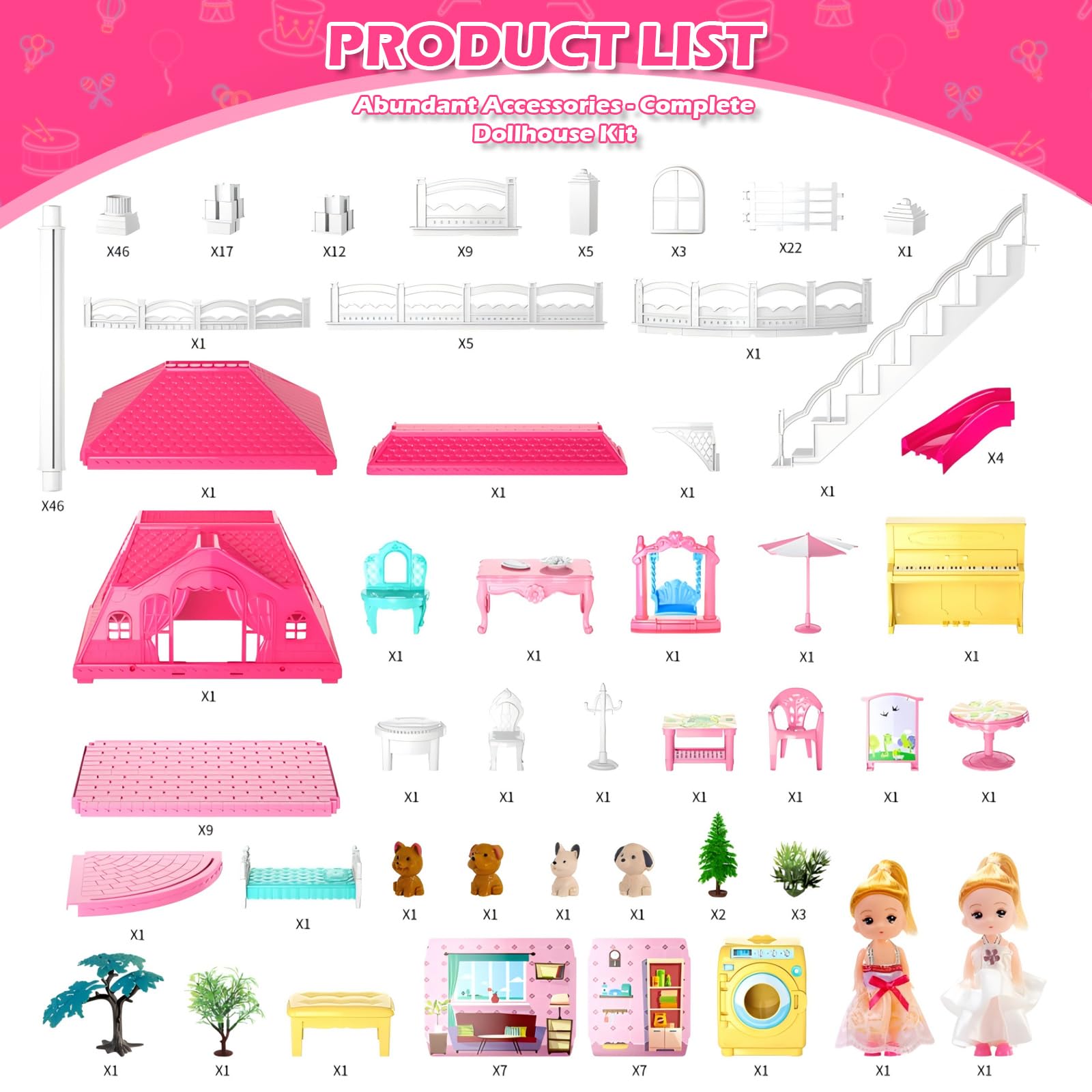 Doloowee included yard with tree enhances outdoor-style pretend play opportunities.
