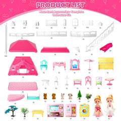 Doloowee included yard with tree enhances outdoor-style pretend play opportunities.