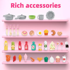 Doloowee Kids Kitchen Playset bright-pink-design image emphasizing attractive color and sharing-friendly play