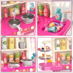 Doloowee Kids Kitchen Playset utensils image showing included knives, forks, and plates for serving