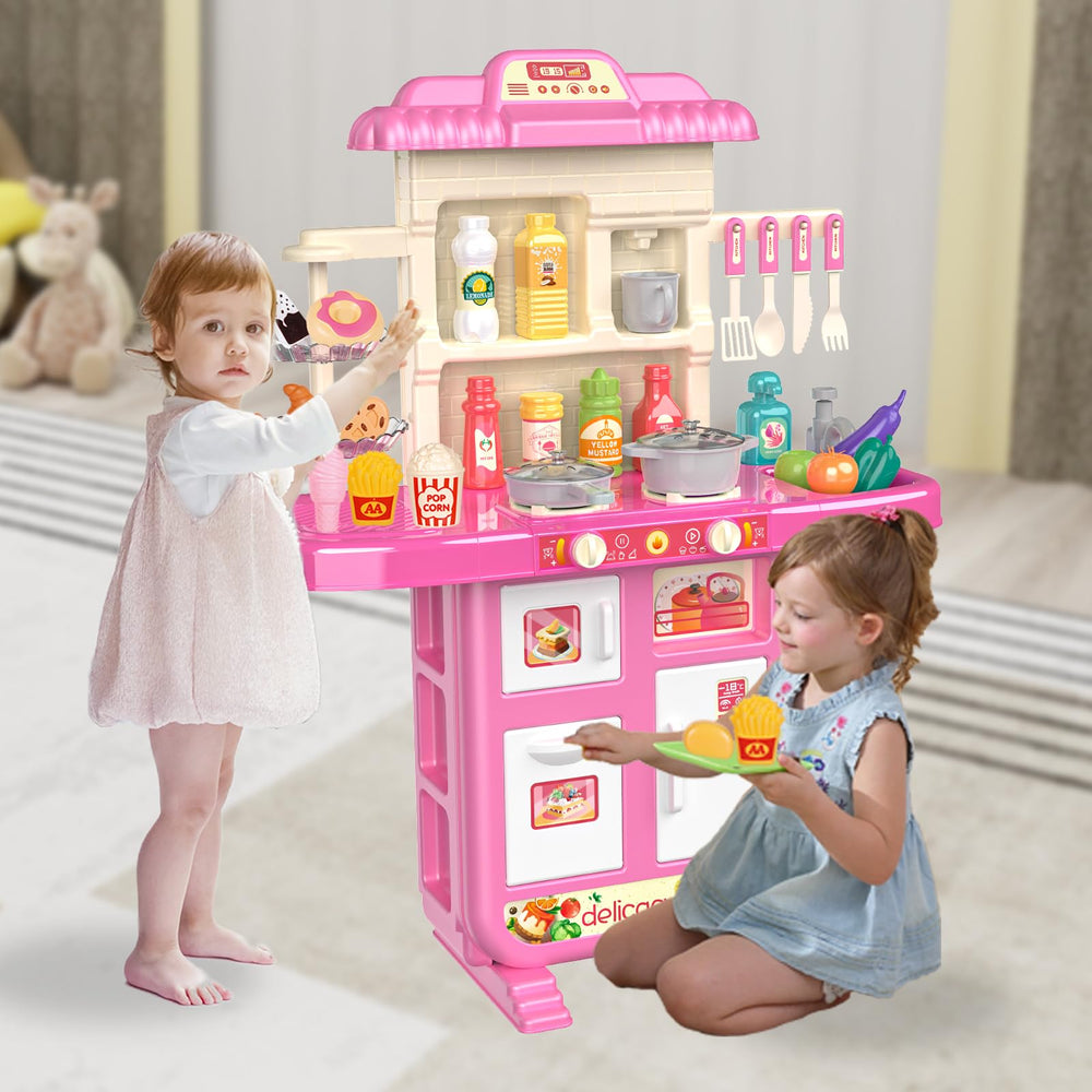 Doloowee Kids Kitchen Playset oven-door image with realistic opening for storytelling meals