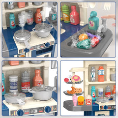 Doloowee Kids Kitchen Playset with open oven door for realistic role-play