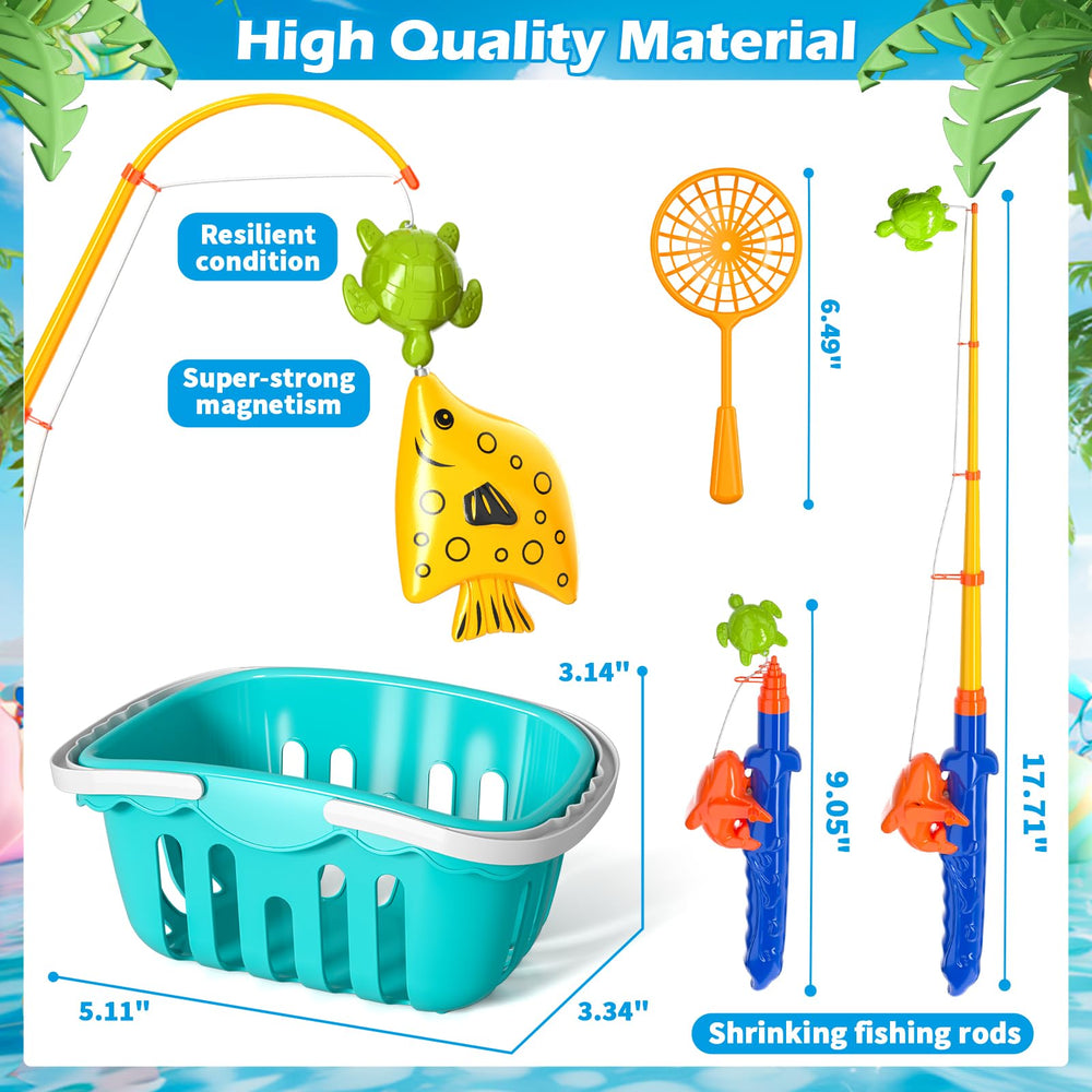 Doloowee magnetic fishing game nets help kids improve fine motor control.