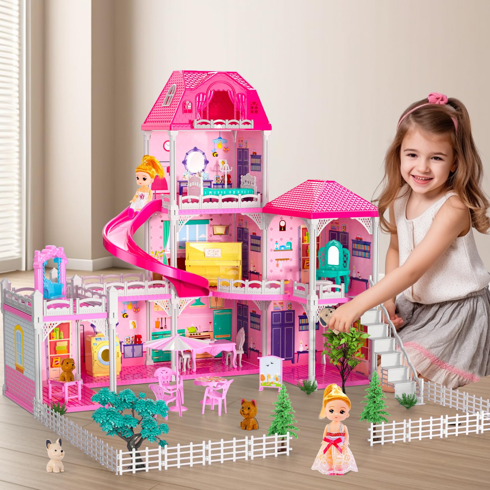 Doloowee yard and accessories help kids recreate daily routines and scenes.
