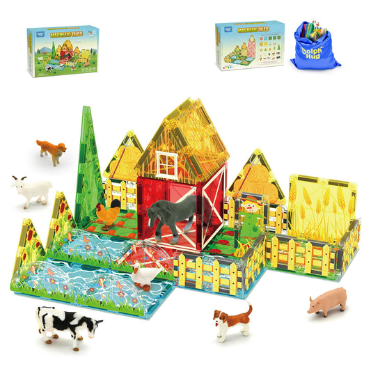 DOLPH HUG Farm Tiles Barn scene promotes imaginative play and fine motor skills.