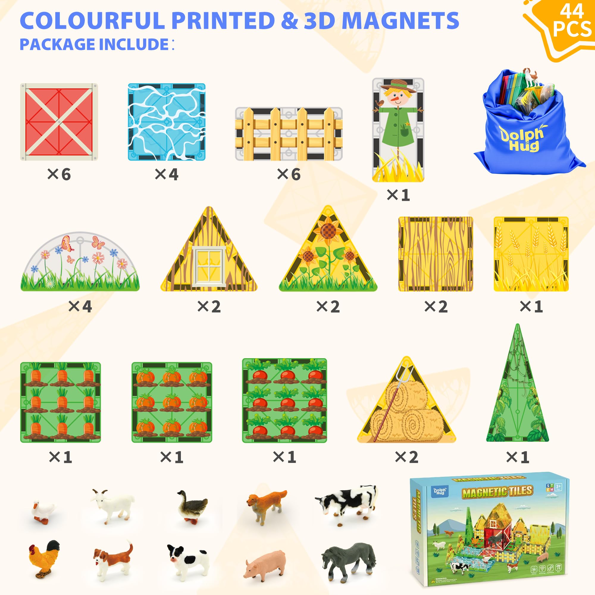 DOLPH HUG Farm Tiles Sunflowers panel highlights color recognition and storytelling.
