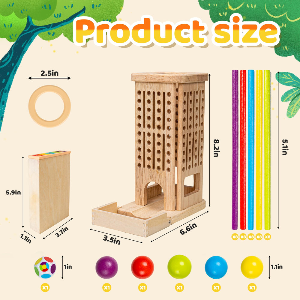 Colorful wooden sticks from Domaxarts board game for color recognition