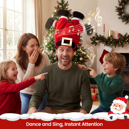 DomeStar Santa pants hat side view, versatile prop for photos and laughter.