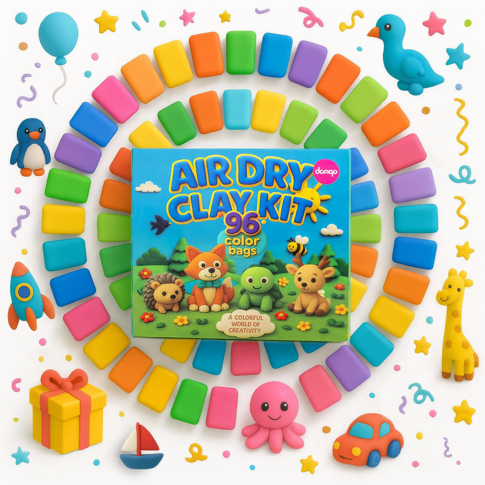 Domqo Air Dry Clay Kit animal and flower sculptures demonstrate versatility
