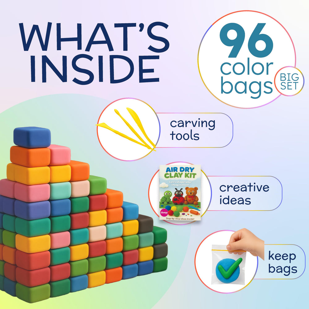 Domqo Air Dry Clay Kit creative tools collection for shaping, texturing, and detailing