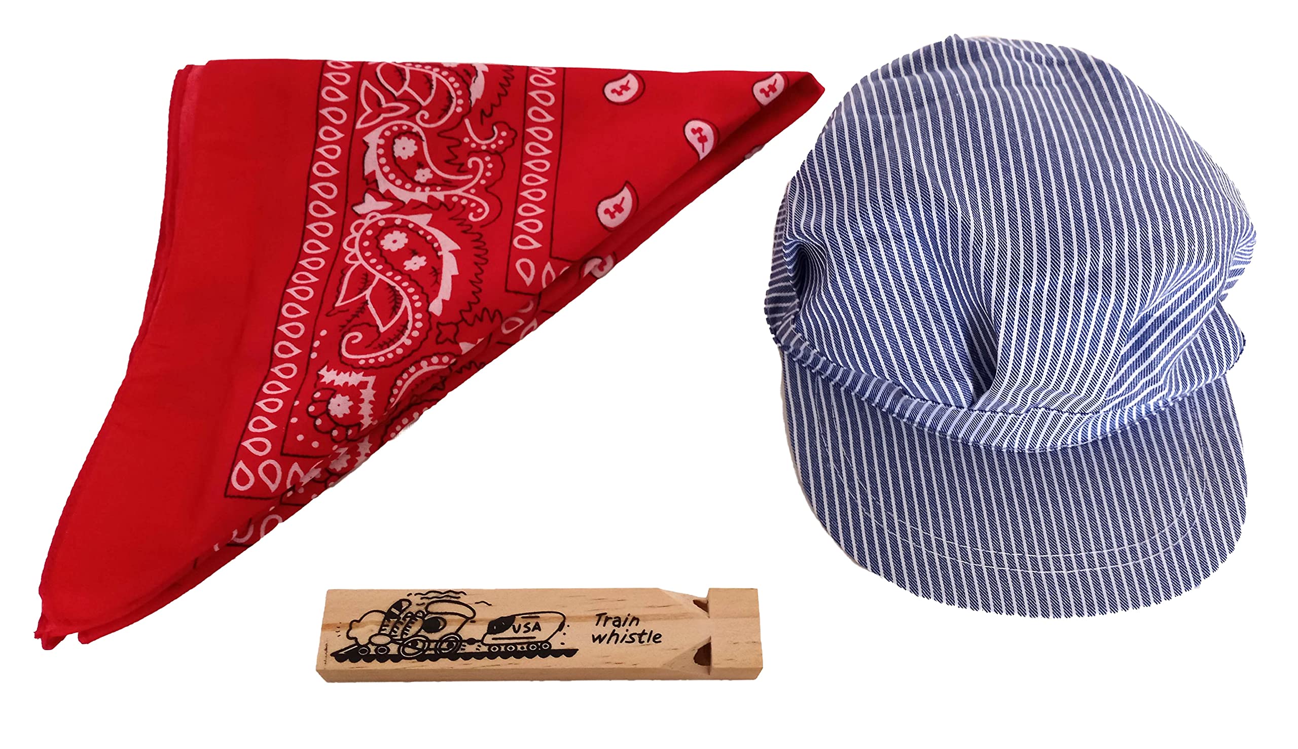 Dondor train conductor hat on a child, adjustable fit for comfortable role-play.