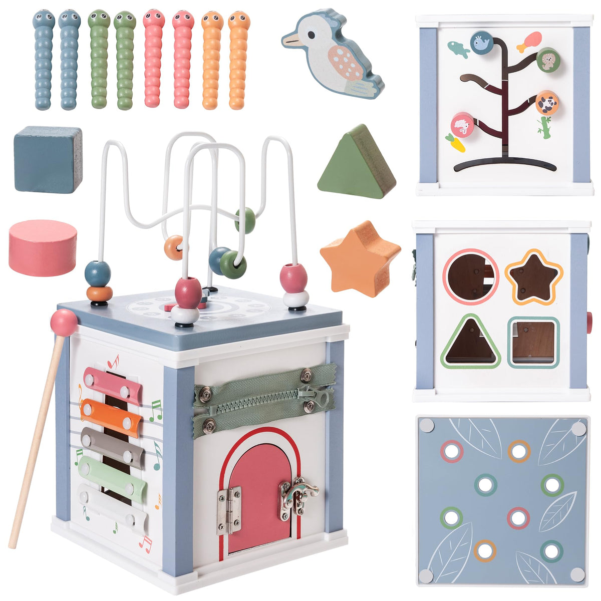 Donmills activity cube bead maze engages fine motor skills and sensory exploration