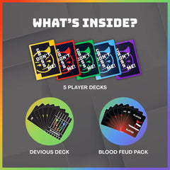 Don't Cross Me mini cards close-up highlights quick play and portability.
