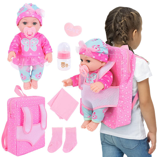 DONTNO 12-inch baby doll with soft features for nurturing pretend play.