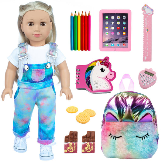 DONTNO American 18-Inch doll backpack for compact storage and imaginative play.