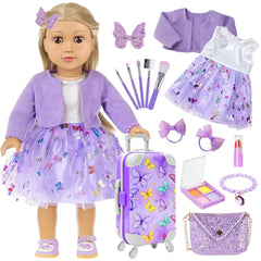DONTNO American 18-inch doll accessories with travel makeup case for creative play