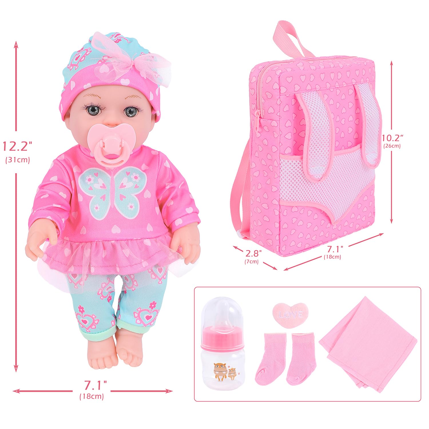 DONTNO burp cloth adds authentic caregiving detail.