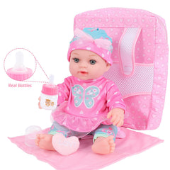 DONTNO bottles included for realistic feeding play.