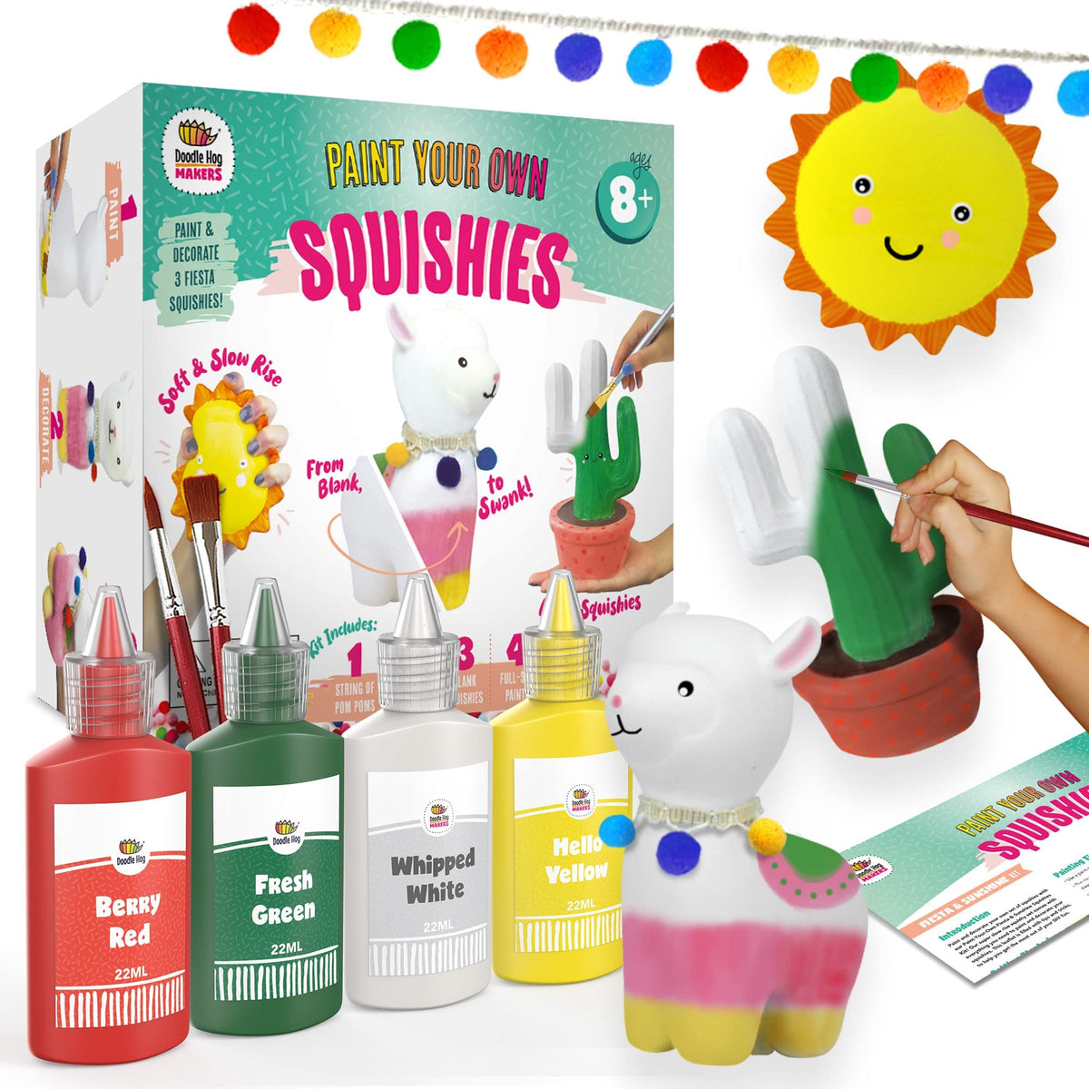 DOODLE HOG Alpaca Squishy Paint Set box with all-in-one kit for creative painting