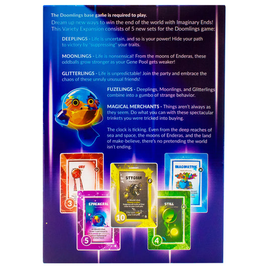 Doomlings Imaginary Ends Glitterlings card sparks playful chance based moments.