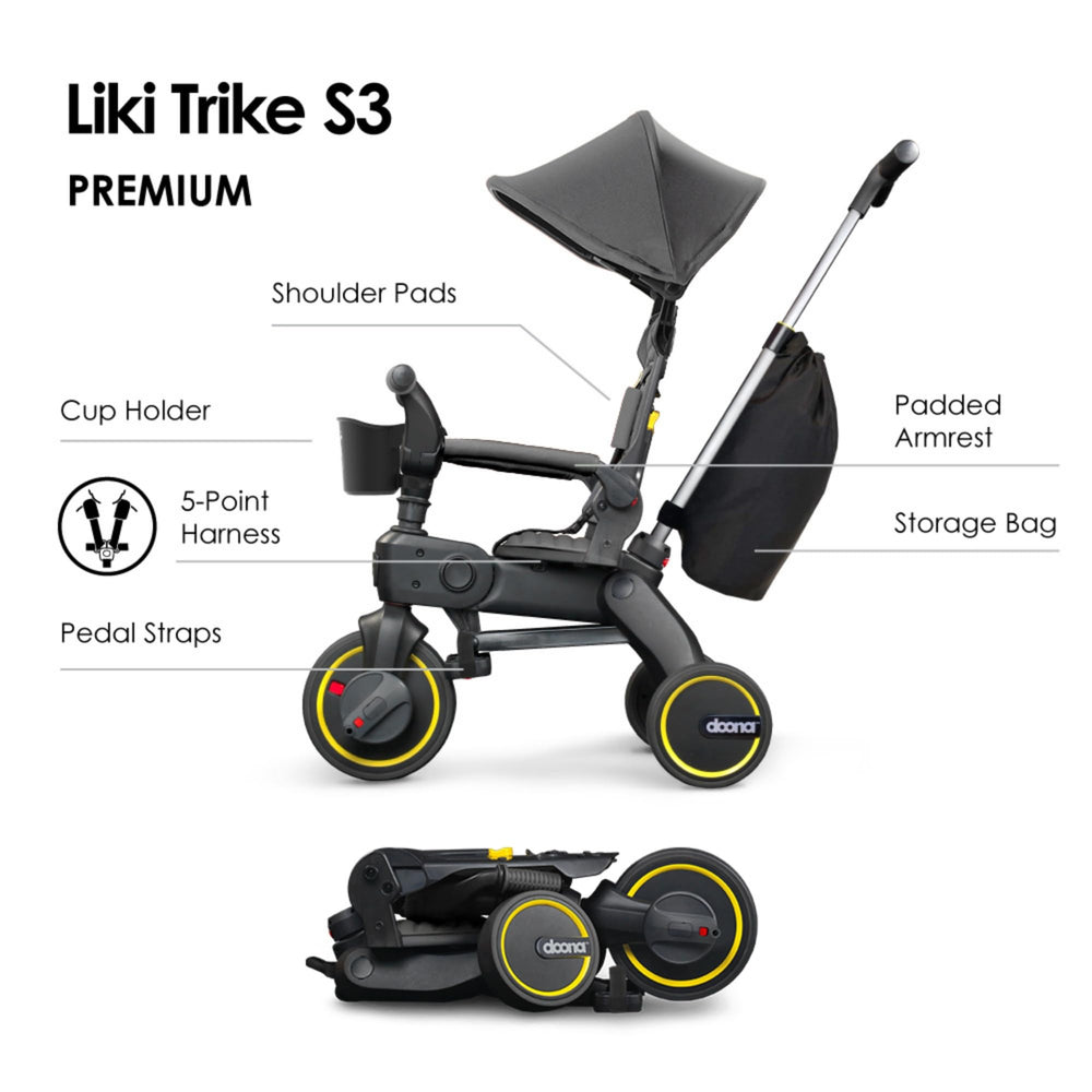 DOONA Liki Trike S3 Greyhound in five modes growing with your child