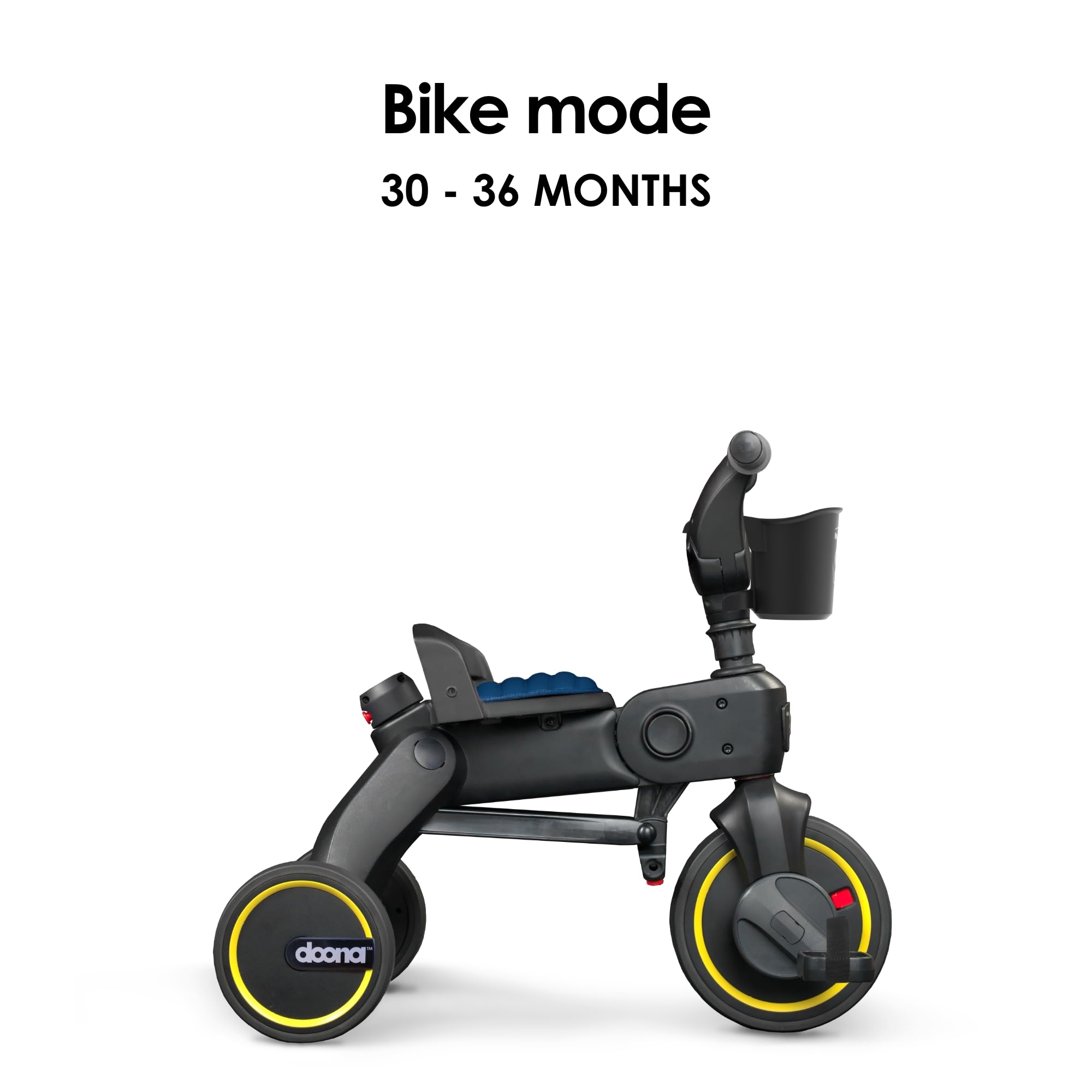 DOONA Liki Trike S3 Royal Blue canopy provides shade on sunny rides