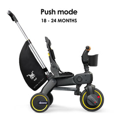 Parent-control bar engaged for guided steering on DOONA Liki Trike S5 Nitro Black