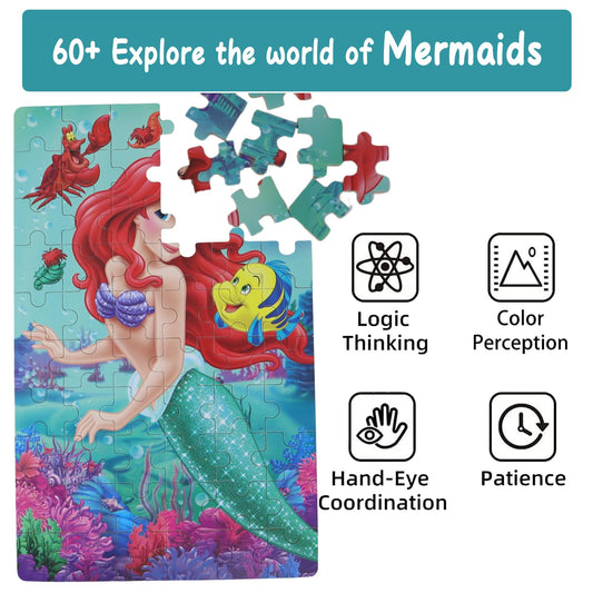 Doovide Princess Puzzles wooden pieces for little hands.